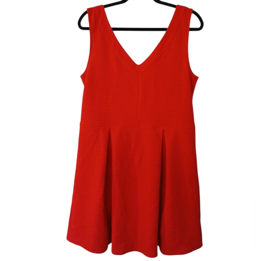 Charming Charlie Vibrant Red Soft Pleat Party Mini Dress Extra Large
